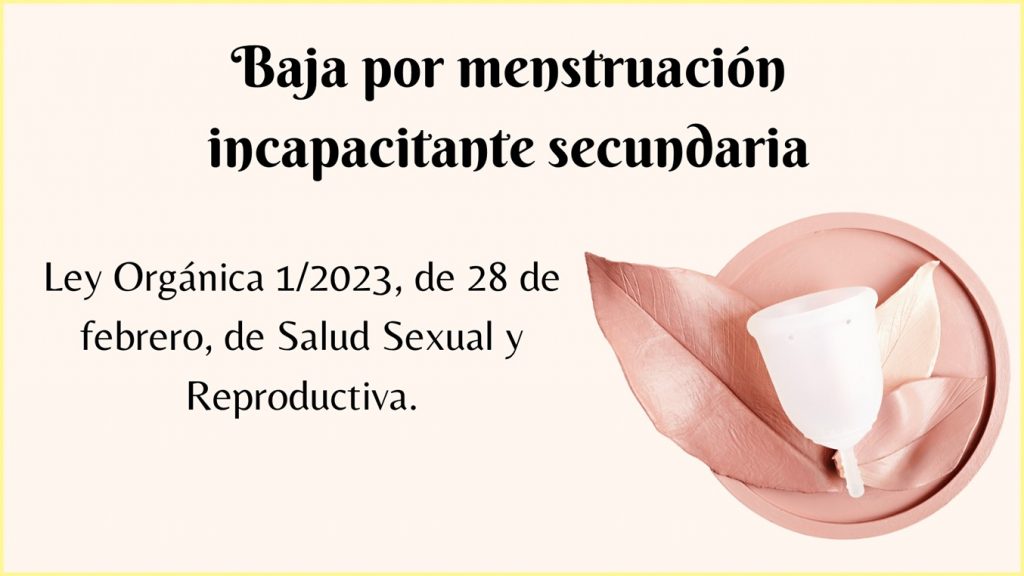 Baja por menstruación incapacitante secundaria de la Ley Orgánica 1/ ...